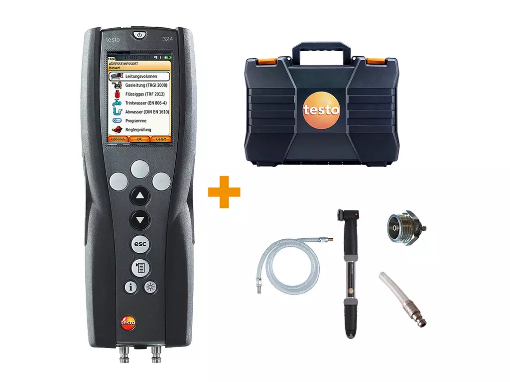 0563-3240-70-set-basico-testo-324 Set básico testo 324 - Instrumento de medición de presión y detección de fugas - Imagen 1